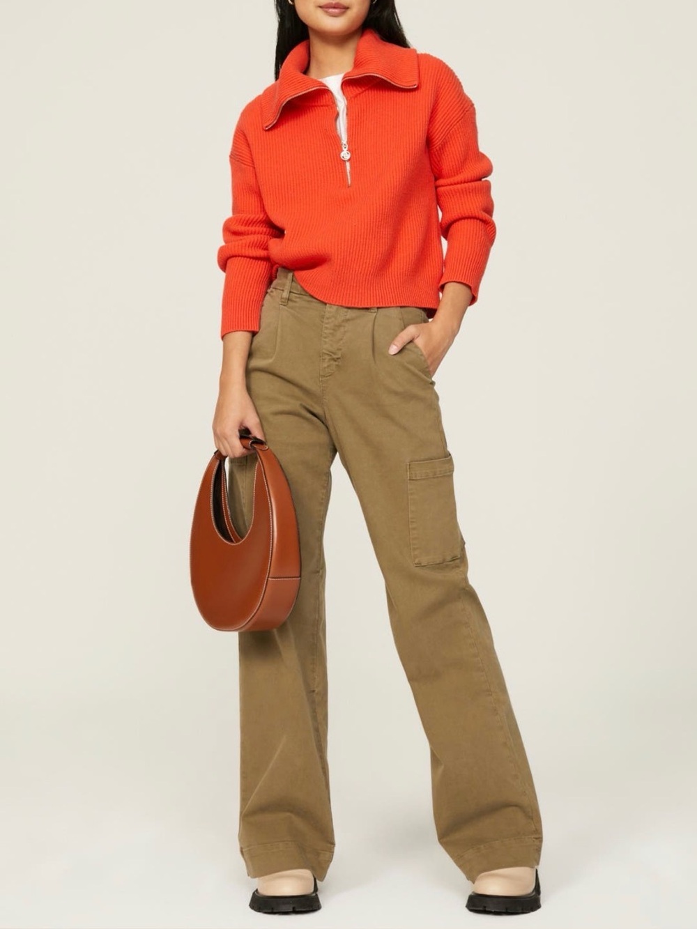Wide-Leg Utility Pants in Olive | Joe’s Jeans Petra Pants